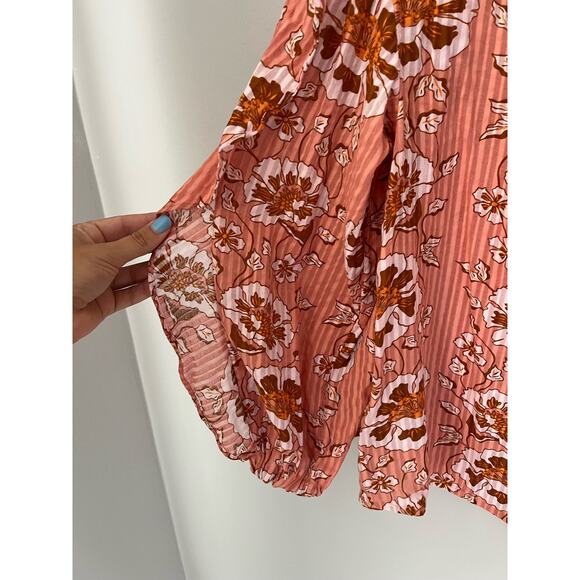 J. Crew Ruffle Sleeve Top Floral Office Casual Boho Colorful Career Size Small - Picture 7 of 13